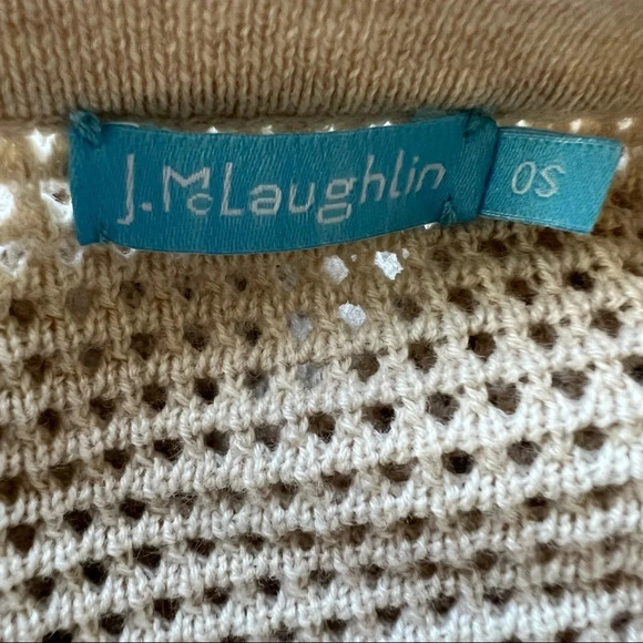 J. McLaughlin tassel trim boatneck sweater poncho 5497 - Picture 4 of 7